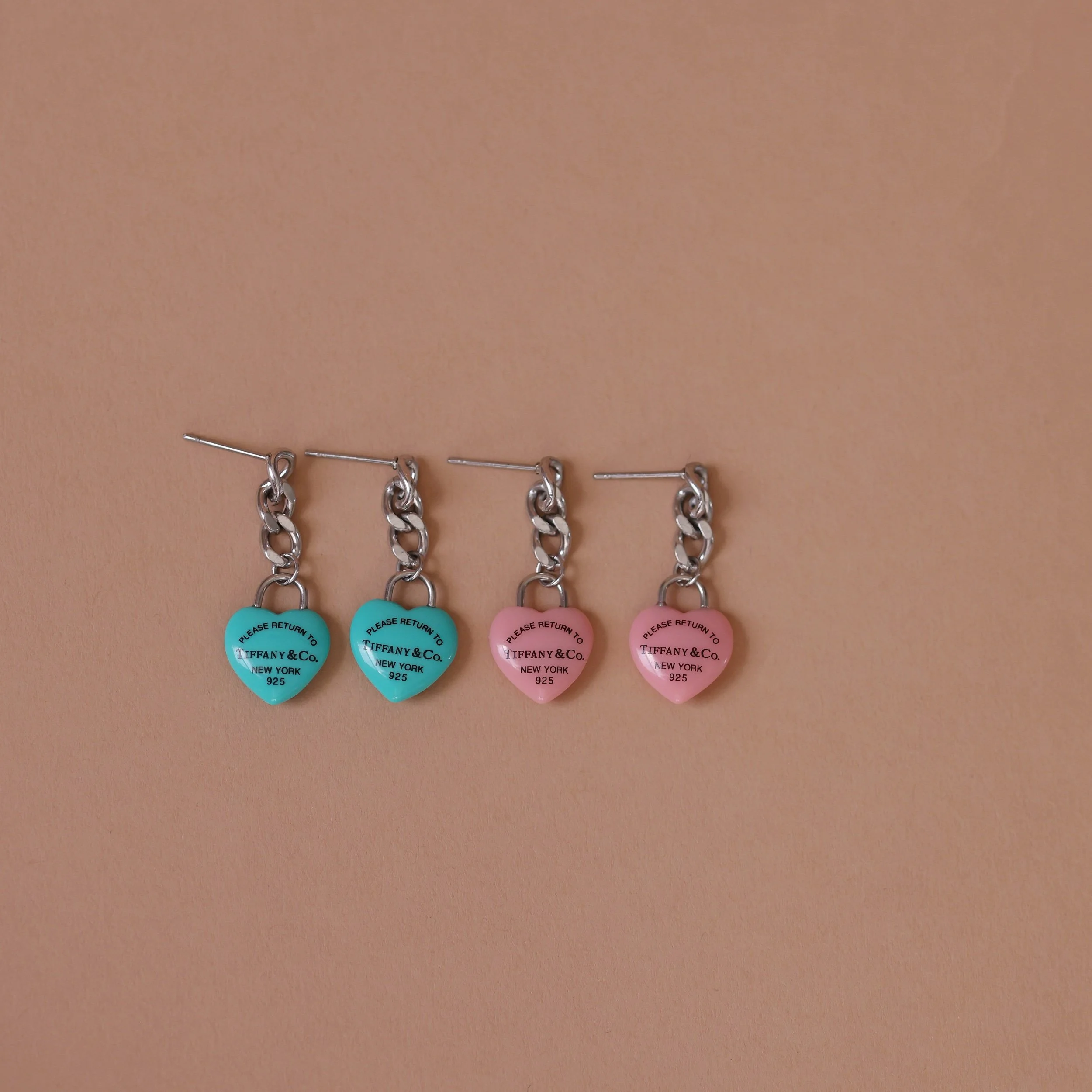 Repurposed Tiffany & Co Heart Charm Earrings