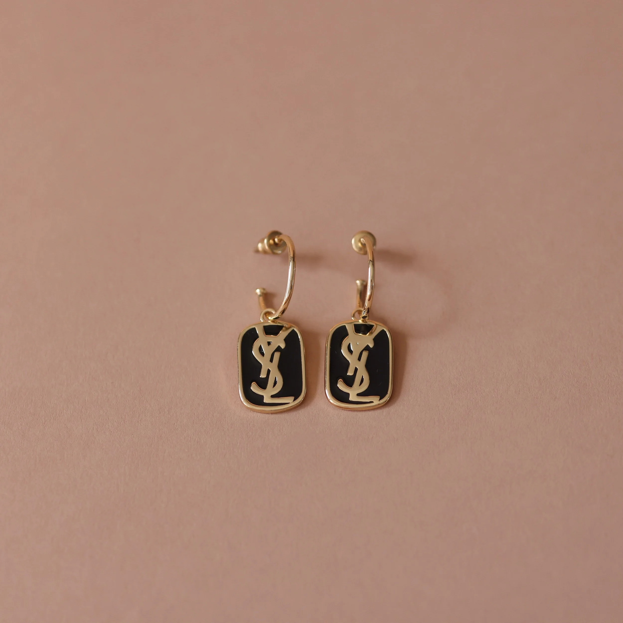 Repurposed YSL Charm Heart Drop Earrings