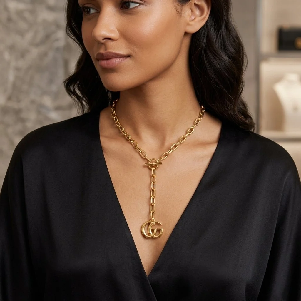 Repurposed Lariat Charm Necklace