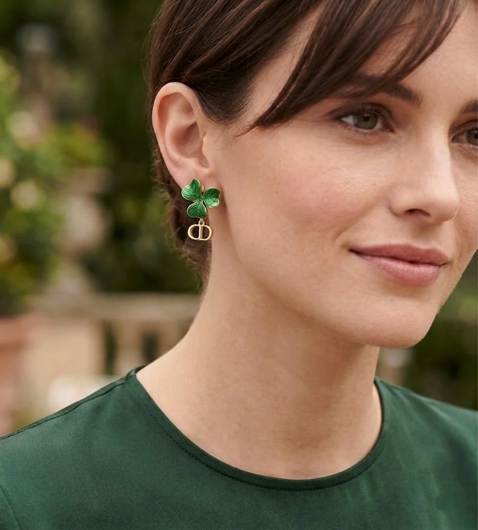 Repurposed Clover CD Charm Earrings
