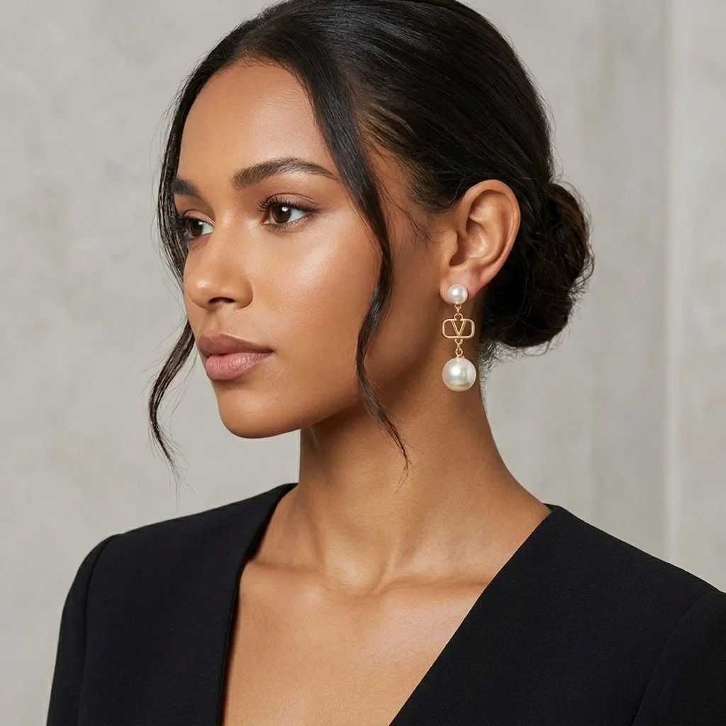 Repurposed Valentino Pearl Earrings