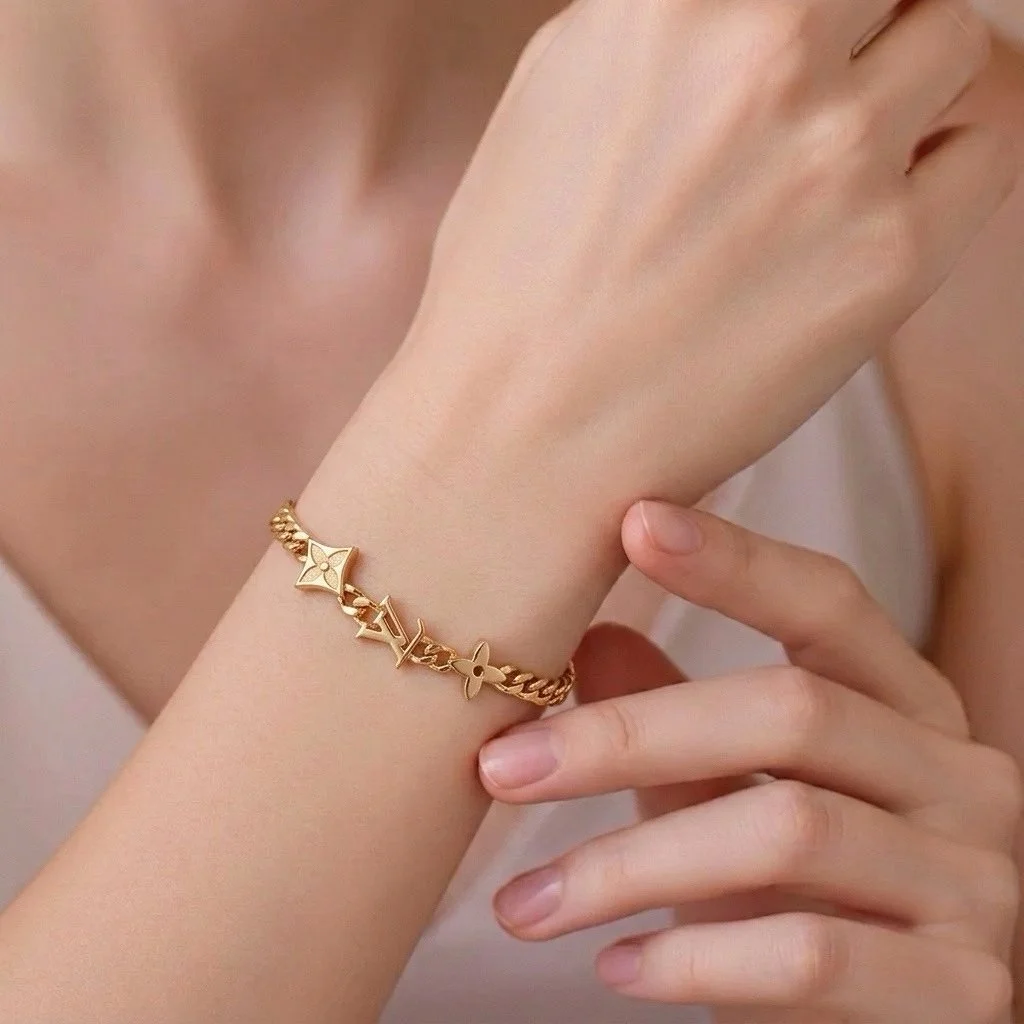 Repurposed All Gold Charm Bracelet