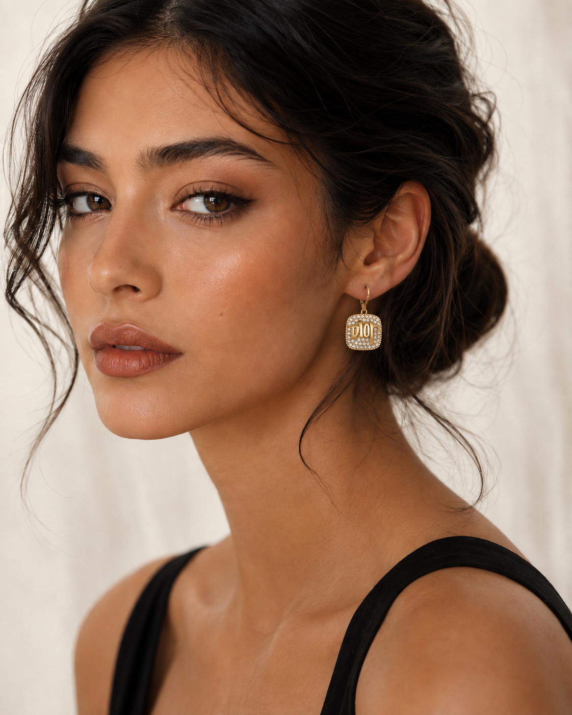 Repurposed Square Charm Level Back Earrings