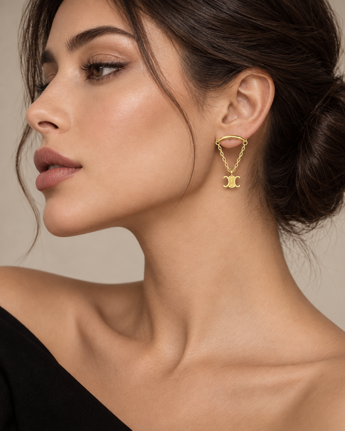 Repurposed Celine Chain Drop Earrings