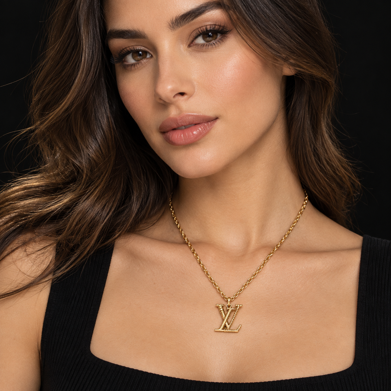 *Preorder* Repurposed LV All Gold Charm Necklace