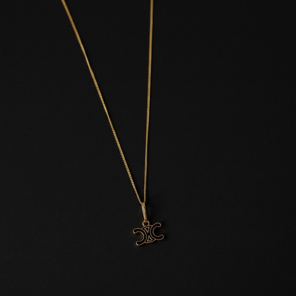 Repurposed Celine Black Charm Necklace