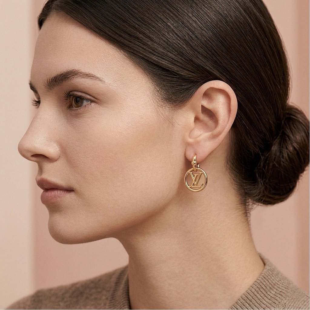 Repurposed LV Small Hoop Earrings