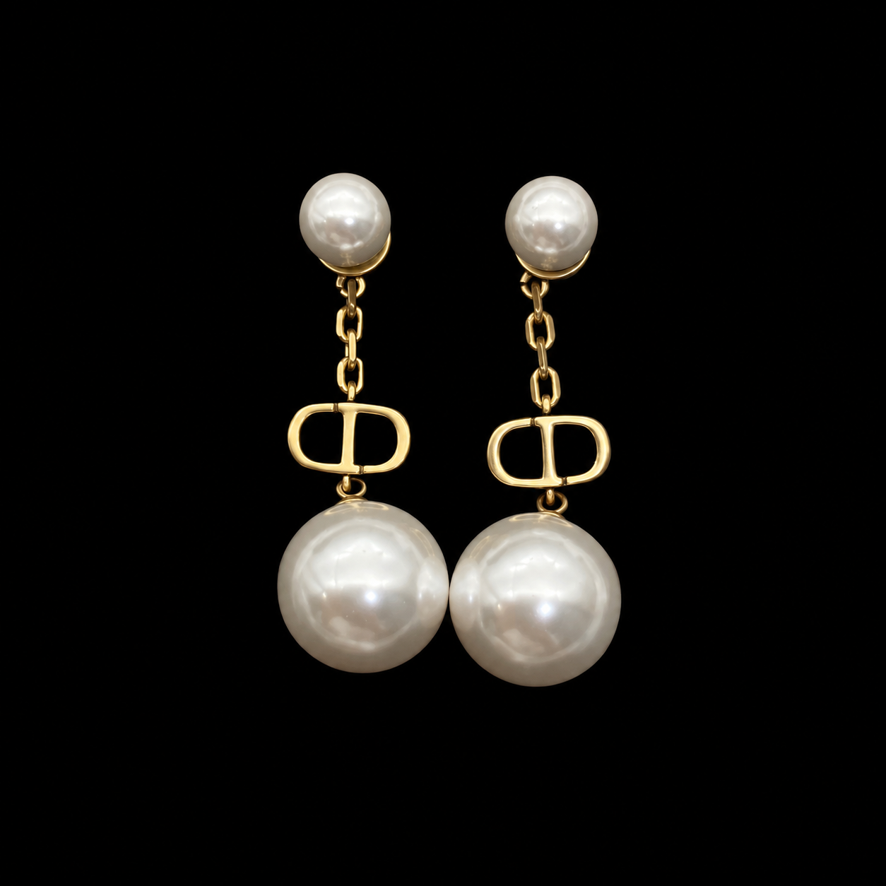 Repurposed CD Pearl Drop Earrings