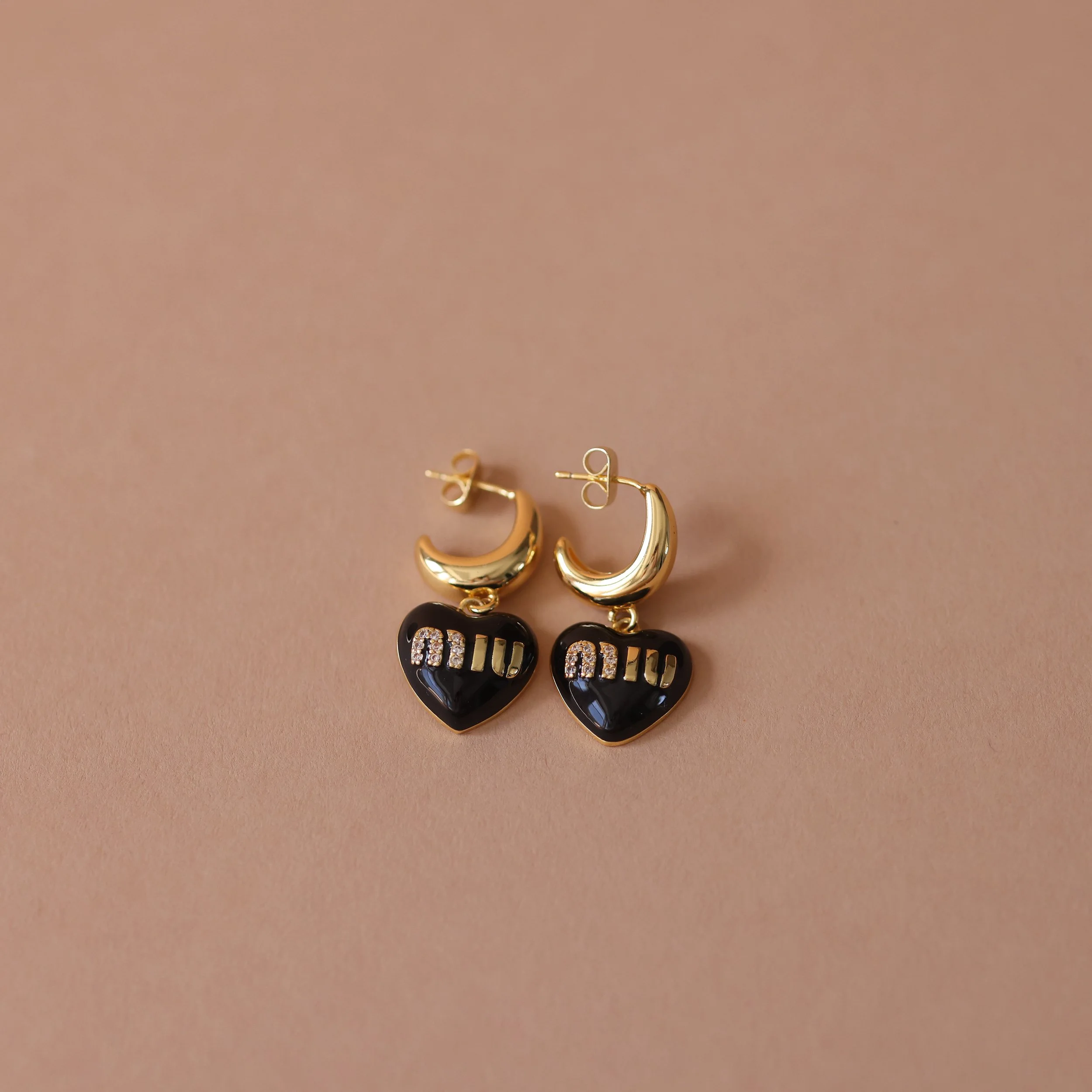 Repurposed Heart Charm Earrings