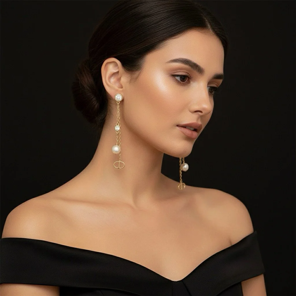 Repurposed CD Pearl Charm Earrings