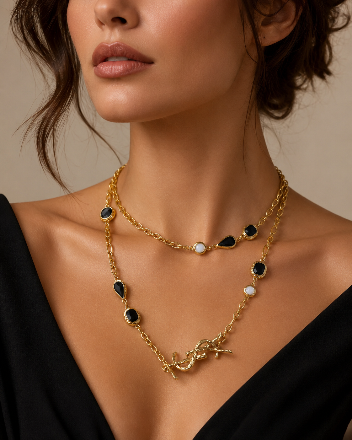 Repurposed YSL Layered Necklace