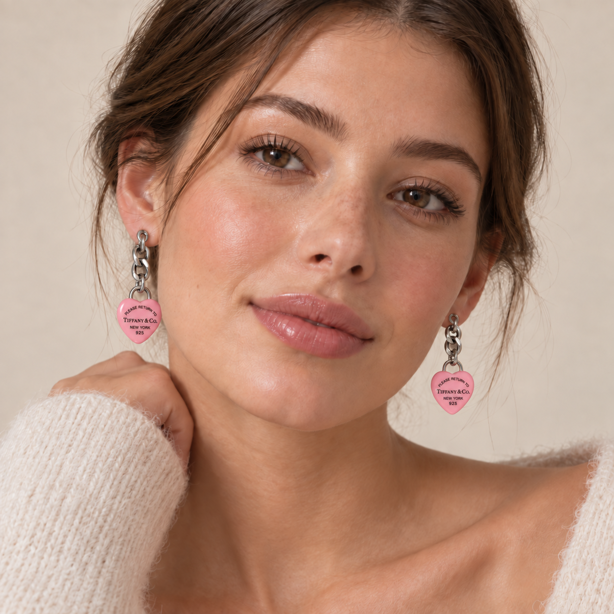 Repurposed Tiffany & Co Heart Charm Earrings