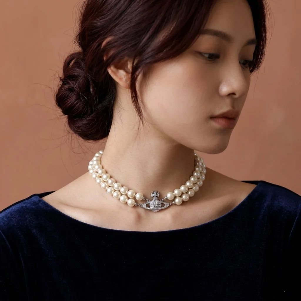 Repurposed Vivienne Westwood Pearl Charm Necklace