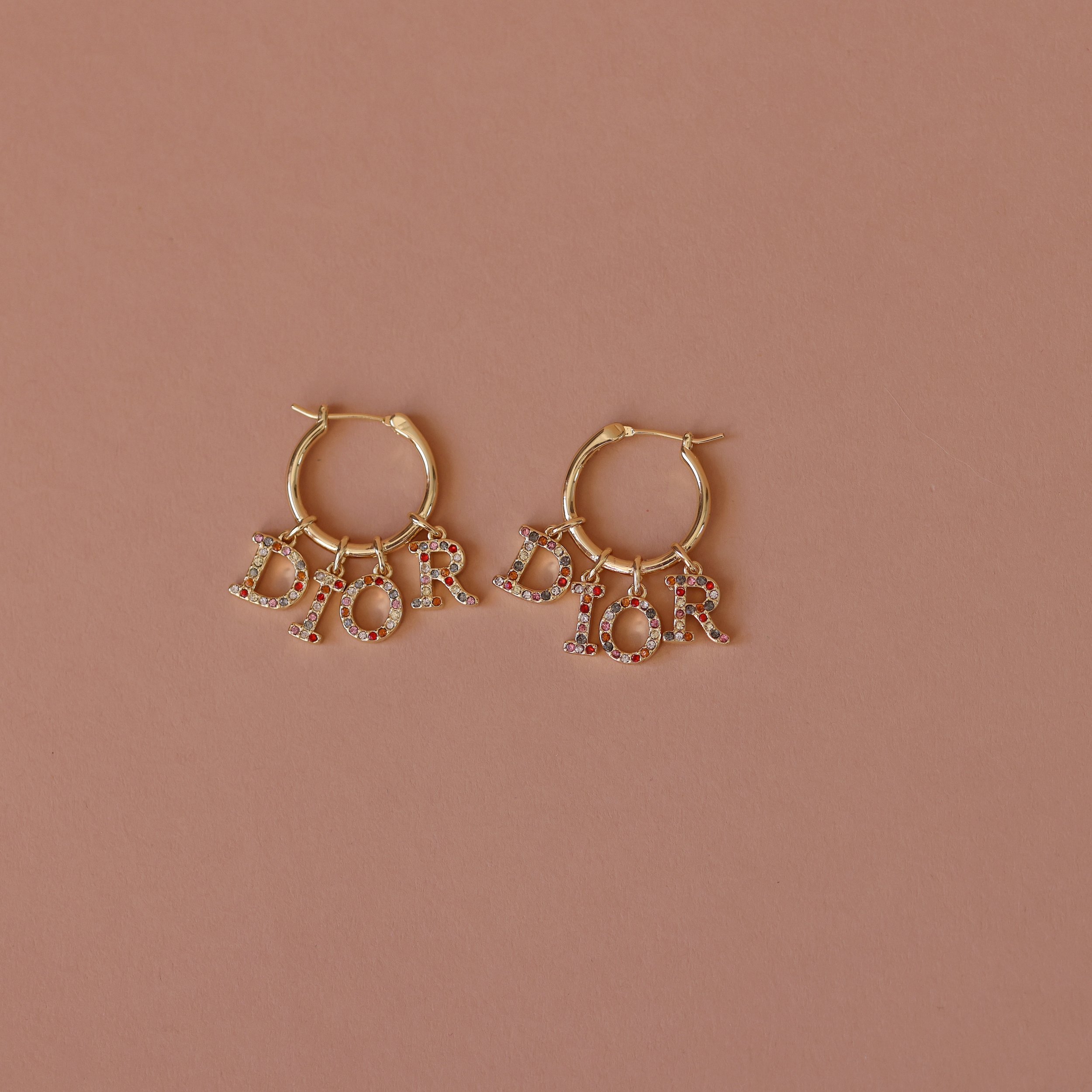 Repurposed Colorful Rhinestones Charm Earrings