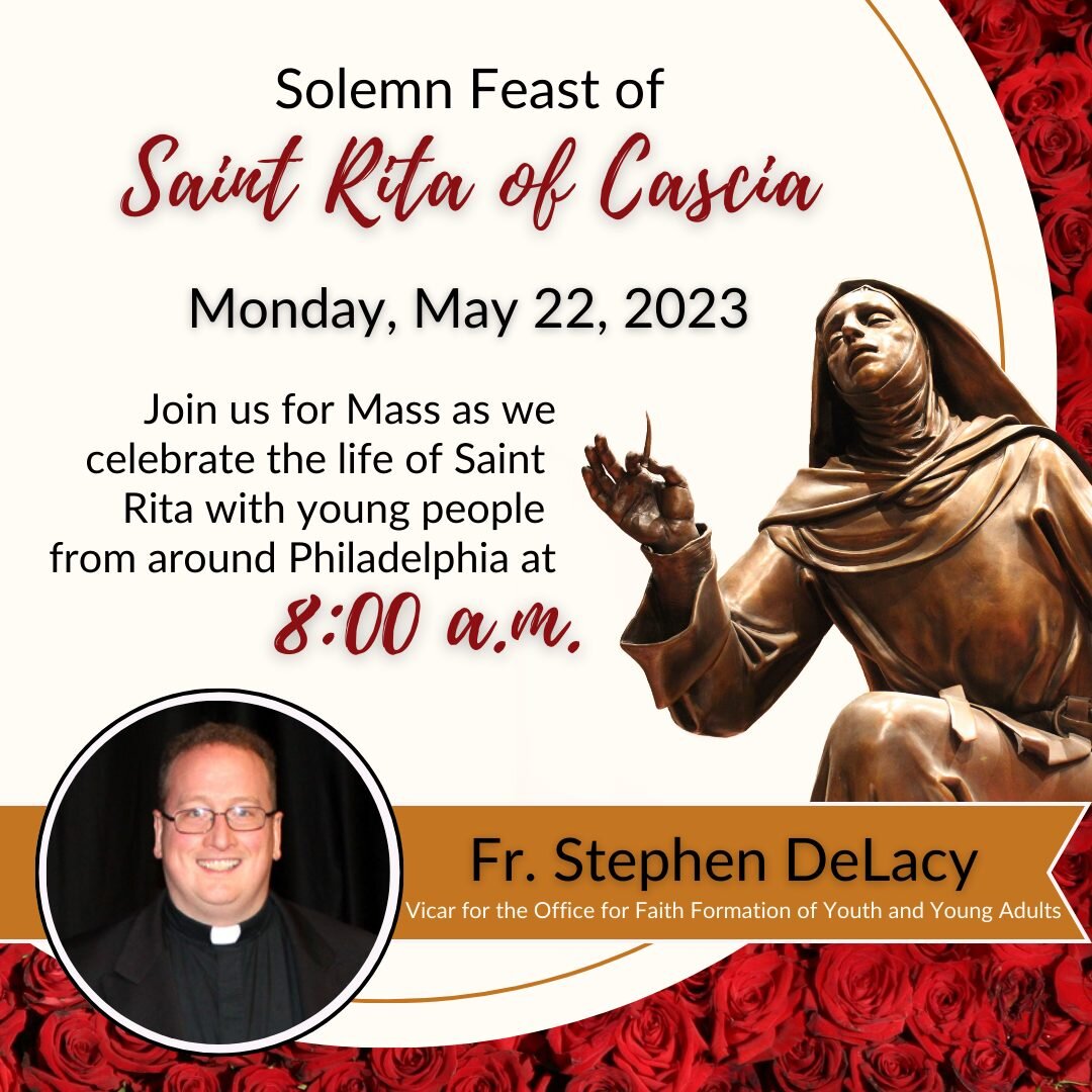 Trying to decide which #Mass to attend on the Solemn #Feast of Saint Rita this year? 

All six of our liturgies on Monday, May 22, 2023 will be great opportunities to pray for Saint Rita's #intercession and see what's possible with #God! Whether you'