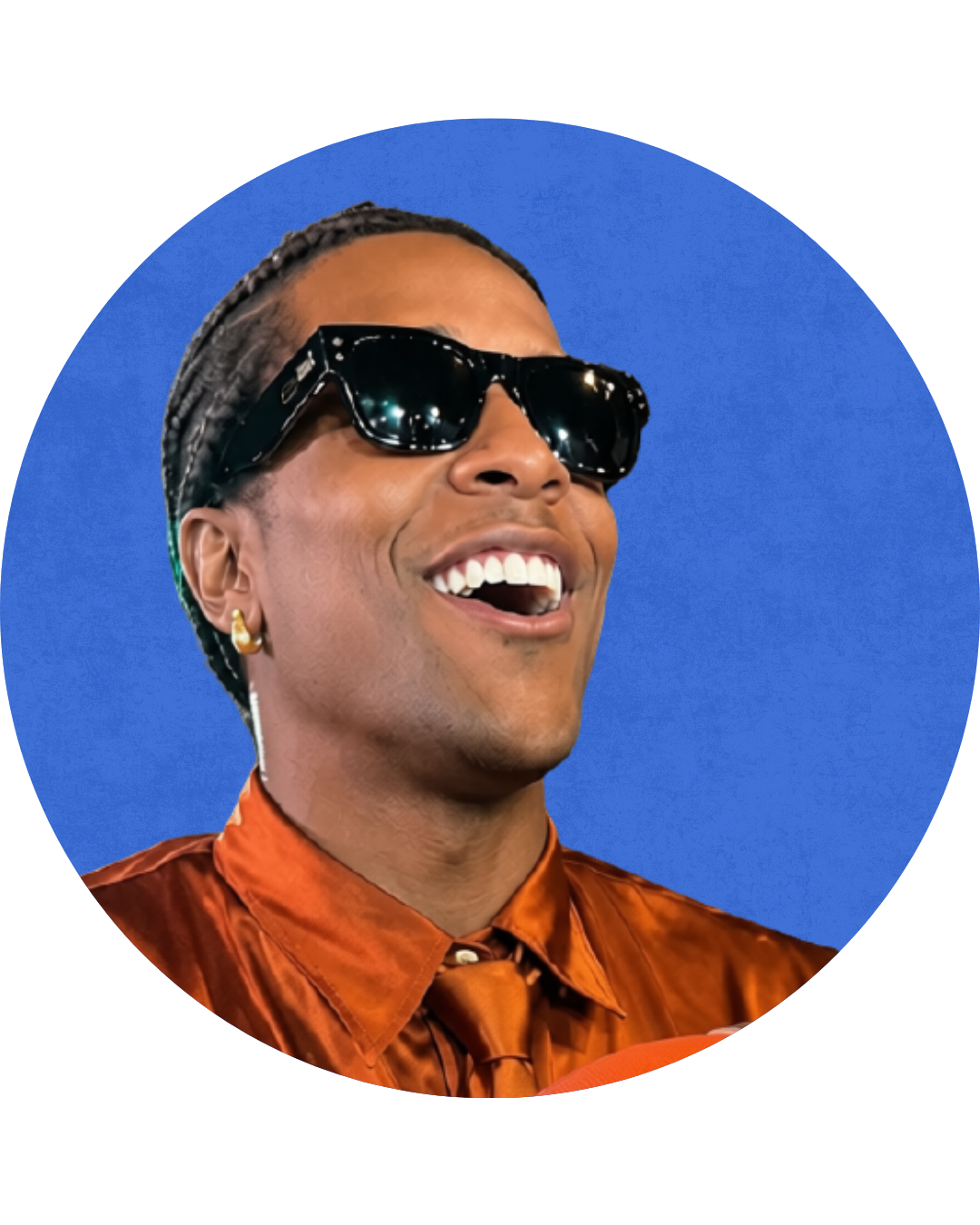 A$AP Rocky smiling while attending a Hoopbus event during the New York Knicks playoff run.