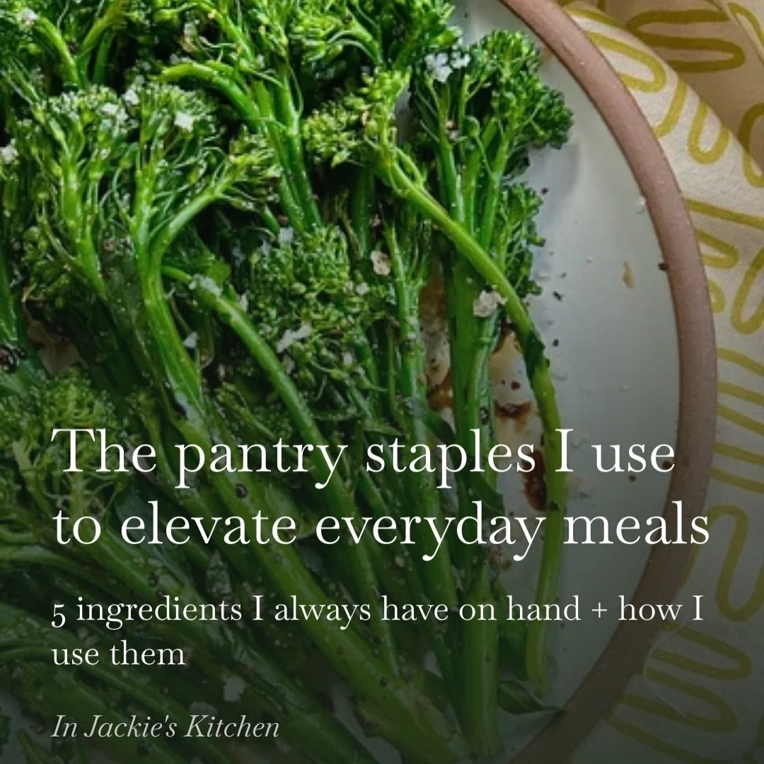 I&rsquo;m so excited about today&rsquo;s Substack post! It&rsquo;s all about the pantry staples I use to elevate everyday meals. When I&rsquo;m cooking quick dinners, I lean on a few ingredients to make things taste better without any extra effort. T