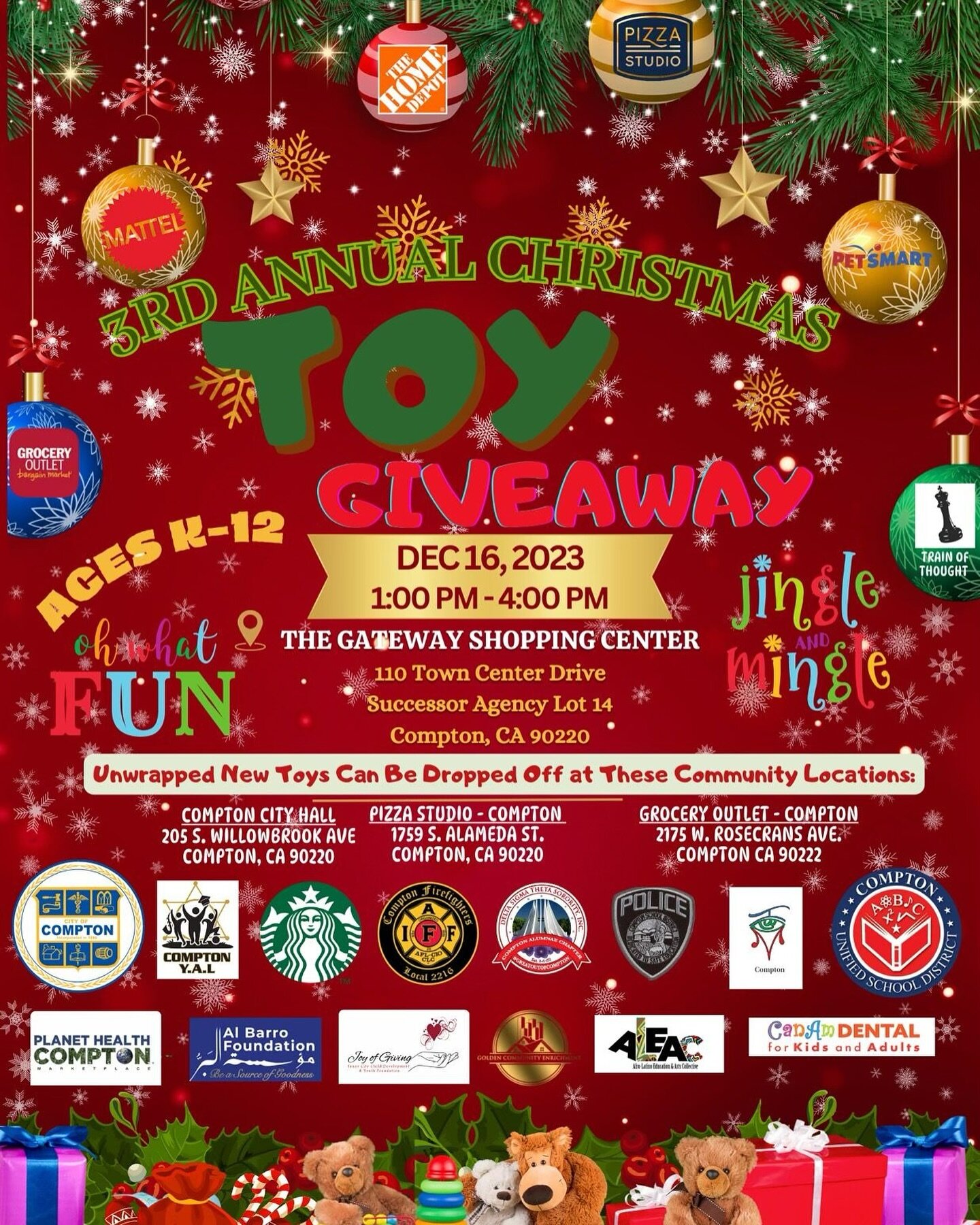 [ Toy Drive ]: We&rsquo;re excited to partner w/ so many heavy hitters in the city, even more excited about serving the community and most importantly the KIDS

Bring the little humans out to receive a FREE toy, see live entertainment, paint stocking