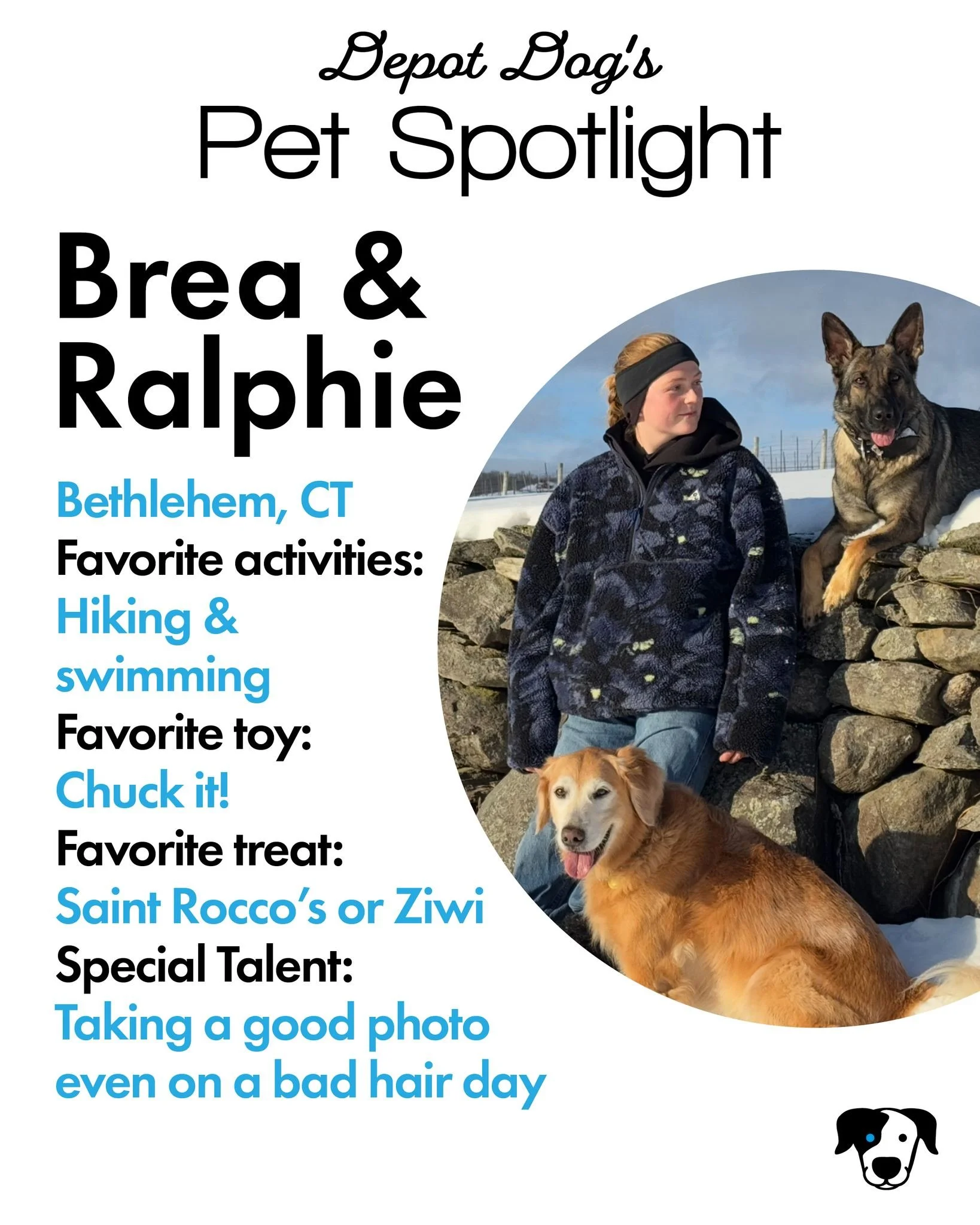 Depot Dog's Pet Spotlight is BREA &amp; RALPHIE! Their special talents are taking a good photo on even a bad hair day! Both seen here looking quite well-groomed.

Want to see your pet in the SPOTLIGHT? Go the our website and click on the Pet Spotligh