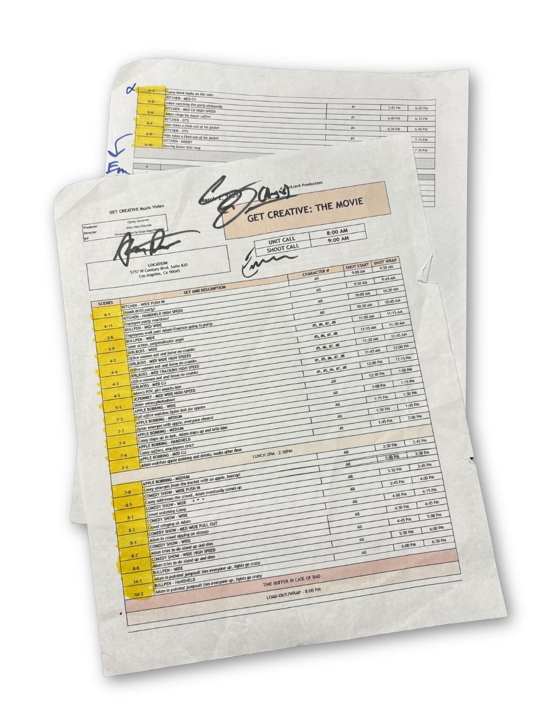 Get Creative! Or Get Radicalized! Callsheet (SIGNED)