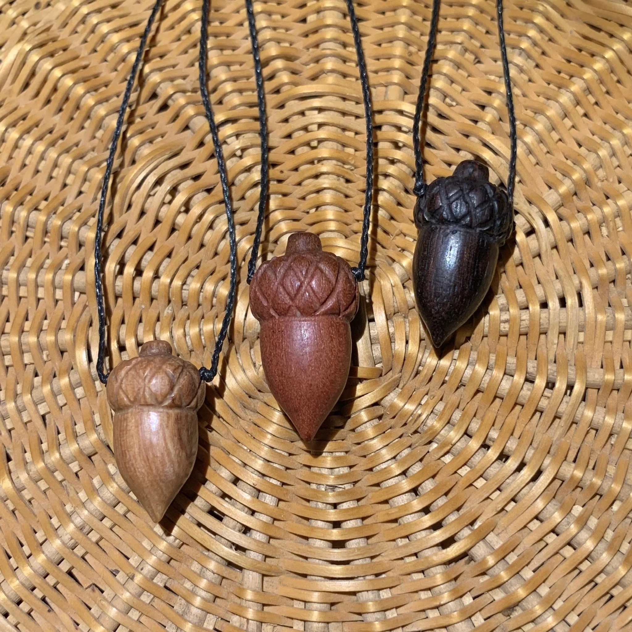 Wooden Acorn Pendant
