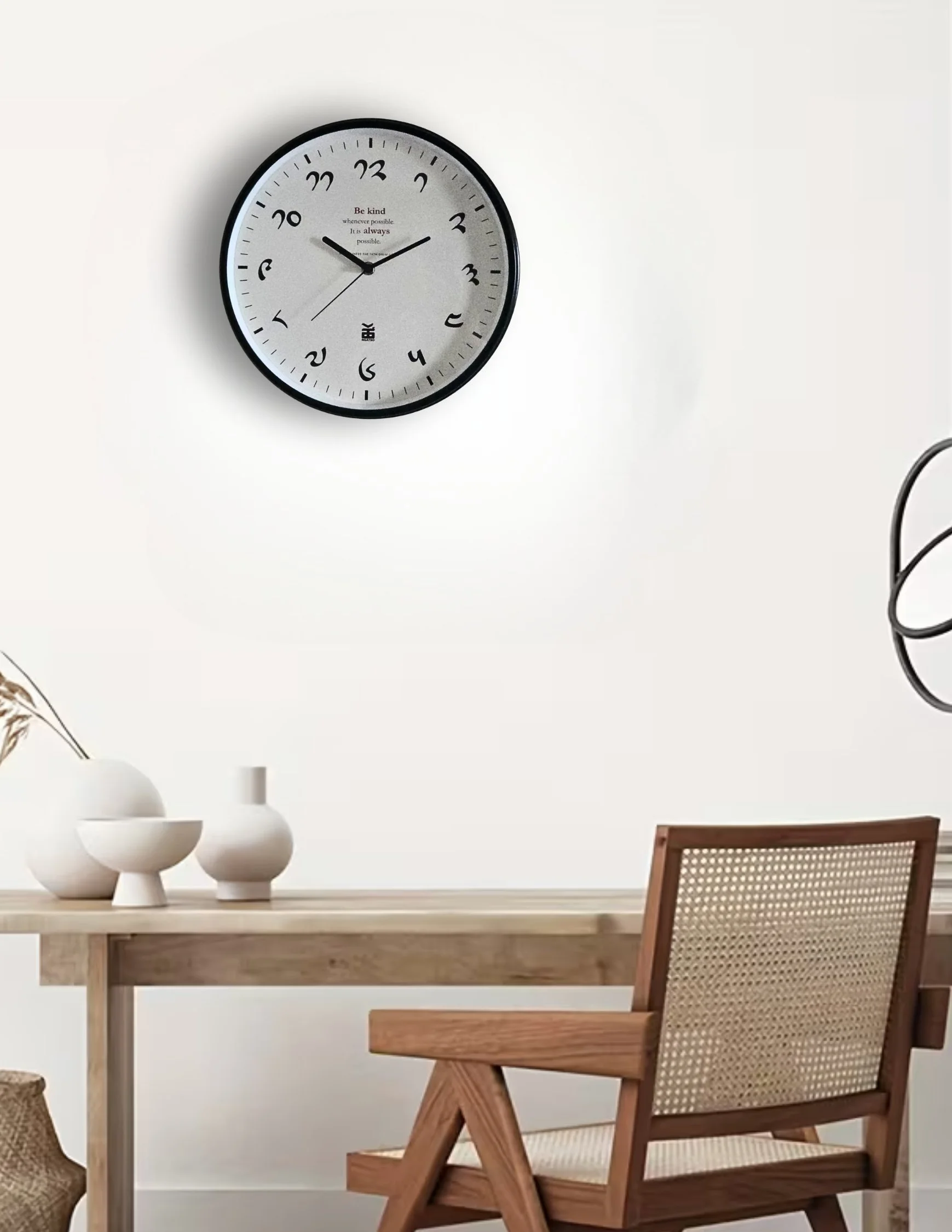 Be Kind Wall Clock Tibetan Numerical 12 inches.jpg
