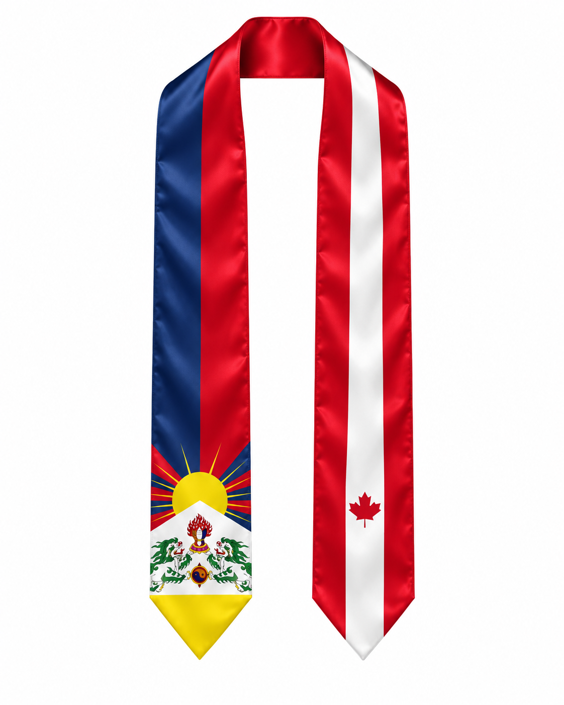 Tibetan-Canadian Flag Satin Graduation Sash