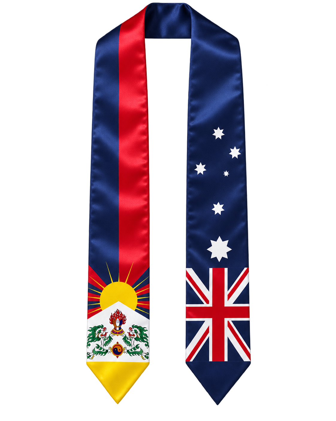 Tibetan-Australian Flag Satin Graduation Sash