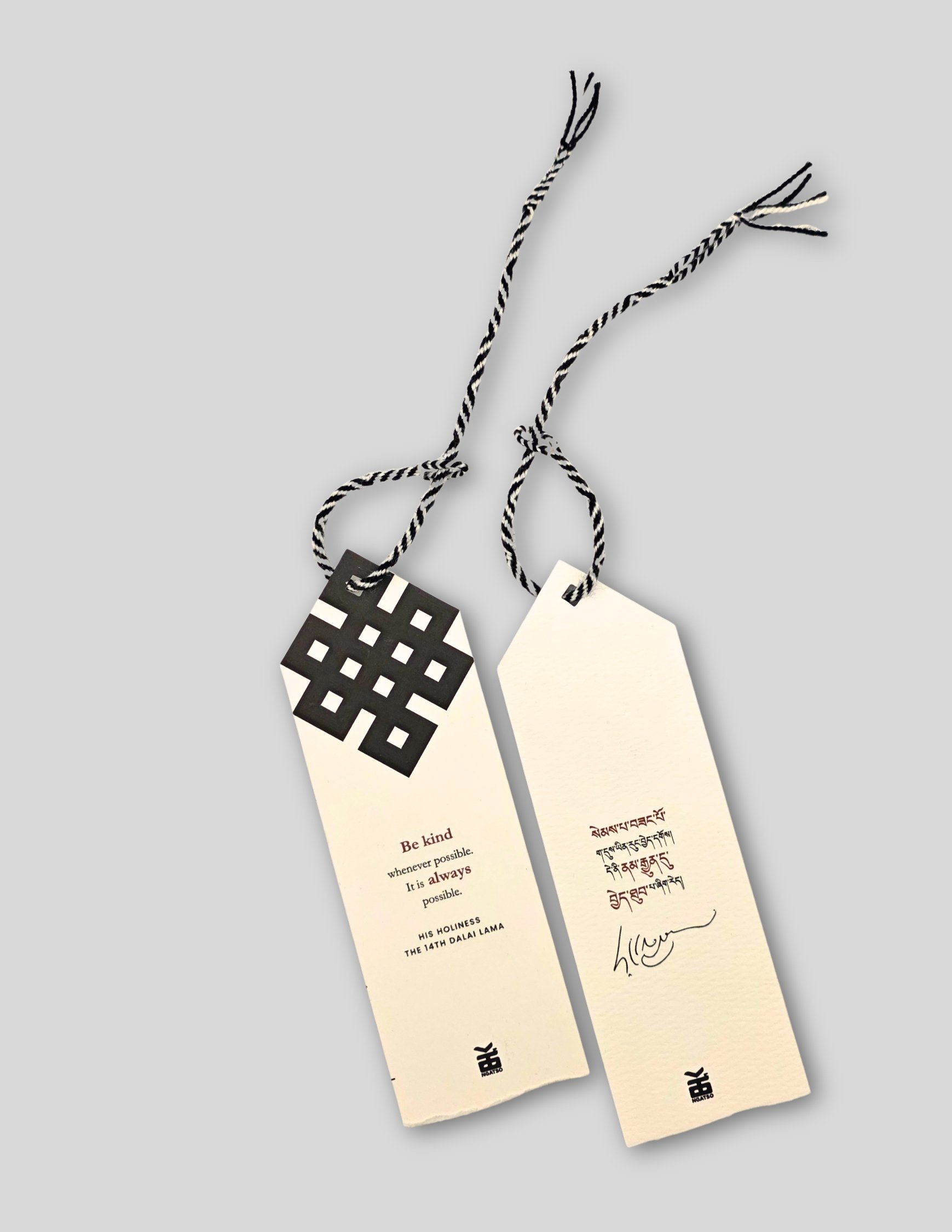 Handmade Tibetan Bookmark + Freedom Bracelet set — Be kind quote