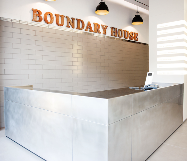 office lobby foyer bespoke desk London 