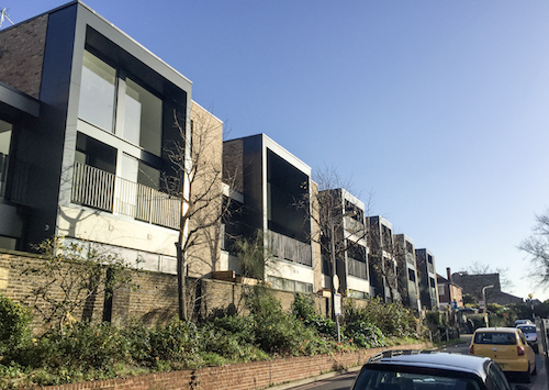 new build brownfield site residential terraced dwellings modern