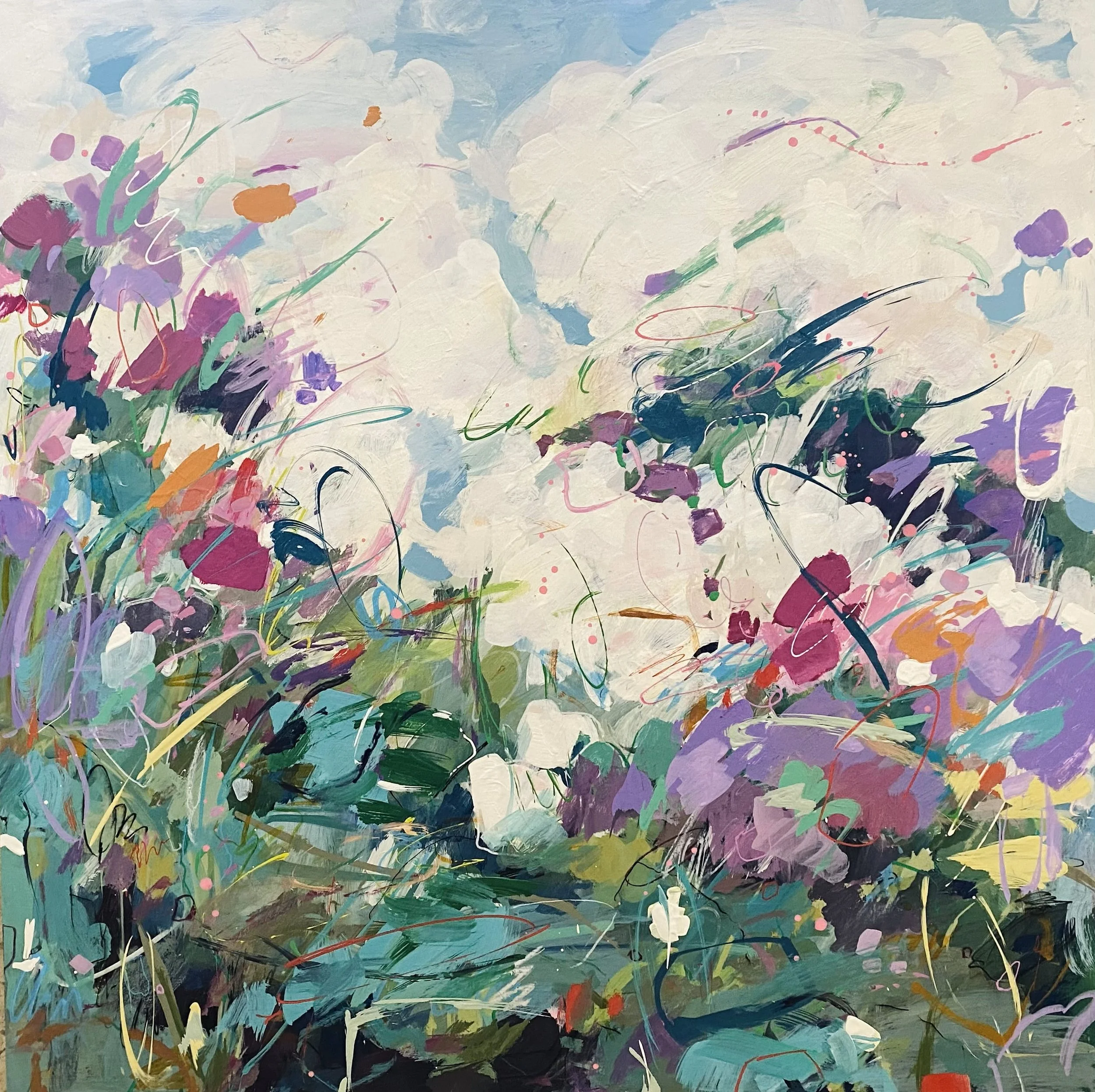 Hazel, Cathy 2 Marguerite 30x30 Acrylic.jpg