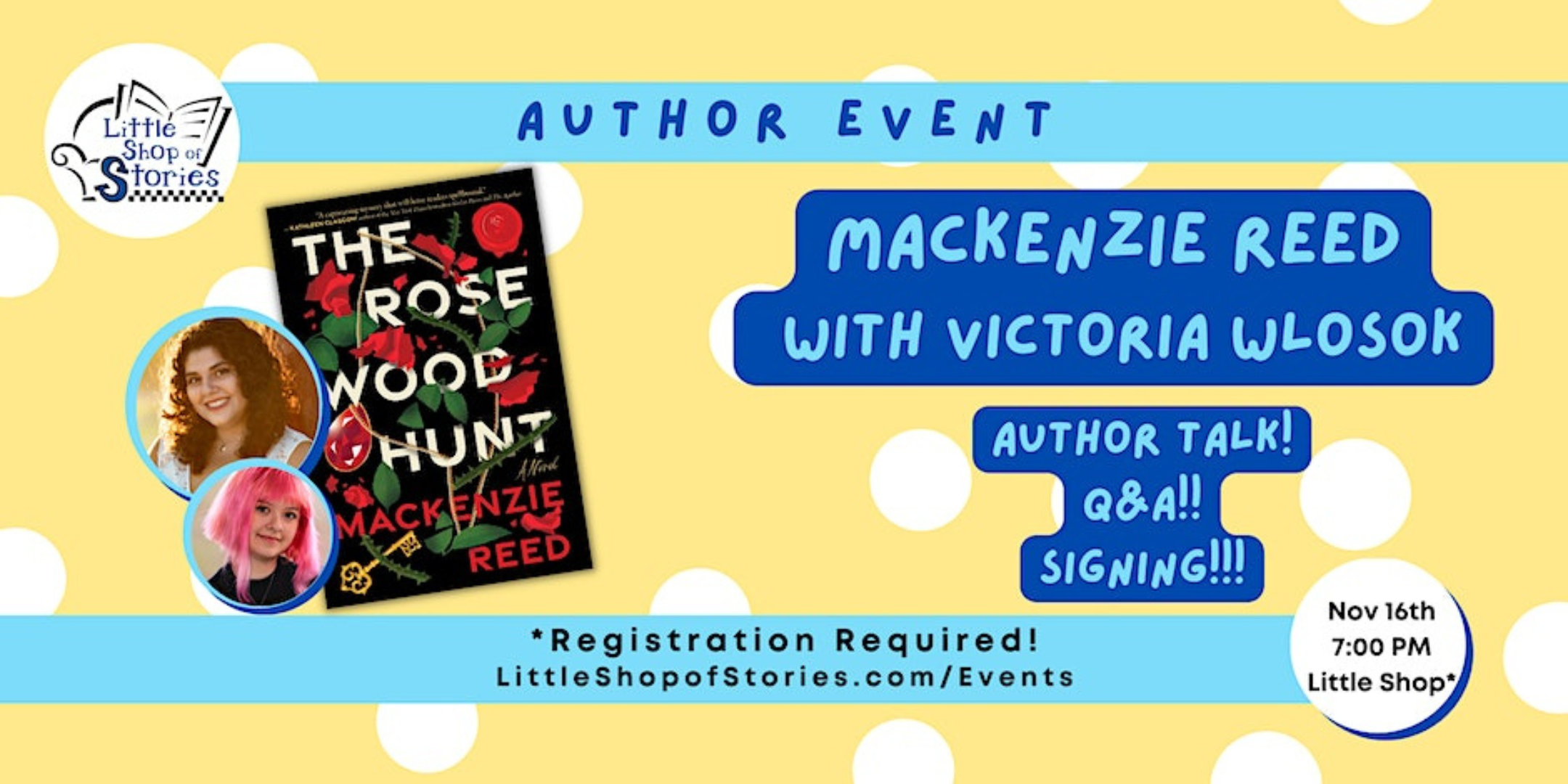 The Rosewood Hunt Author Event with Victoria Wlosok - Little Shop of Stories, Decatur, Georgia