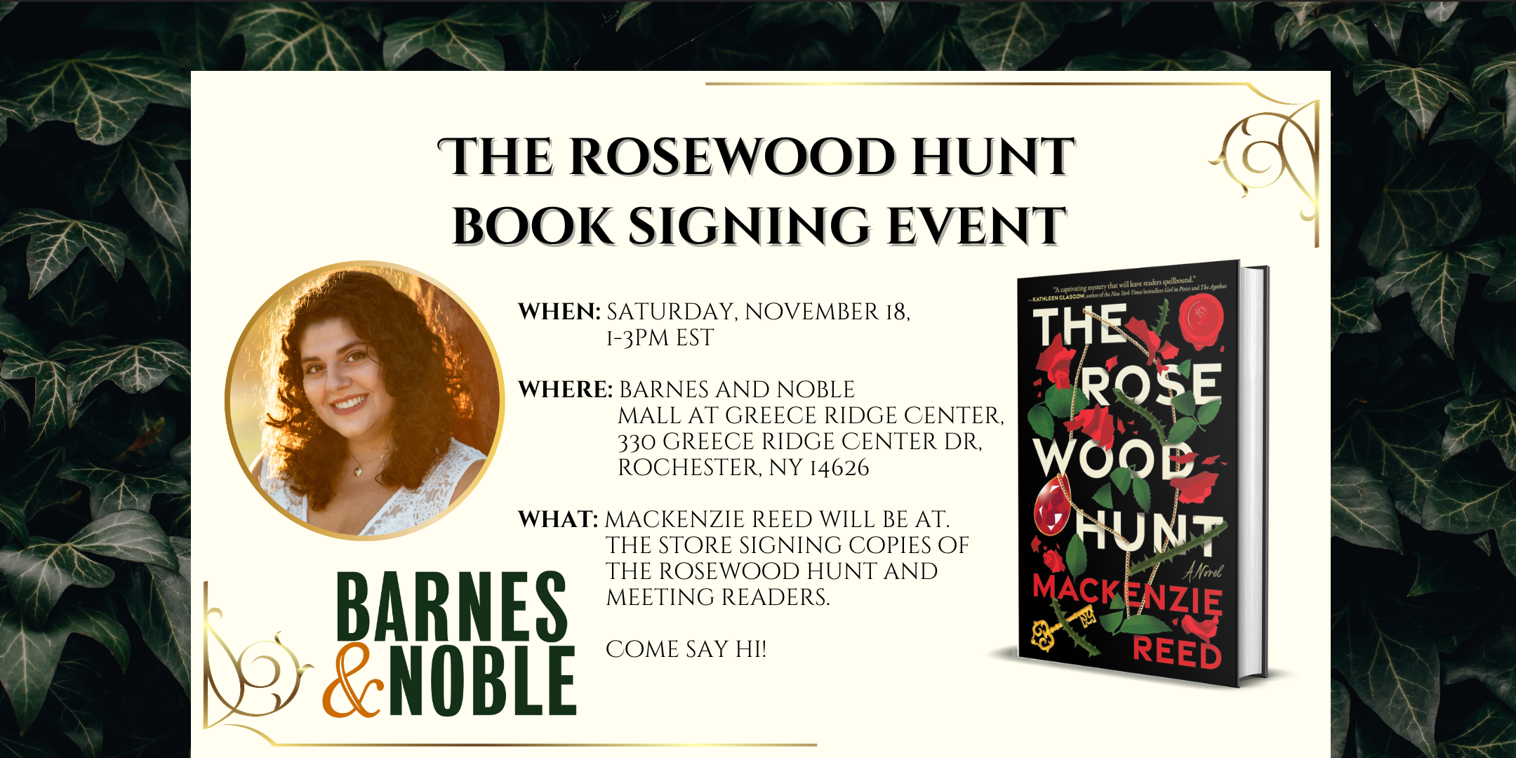Book Signing at Barnes and Noble - Greece, NY