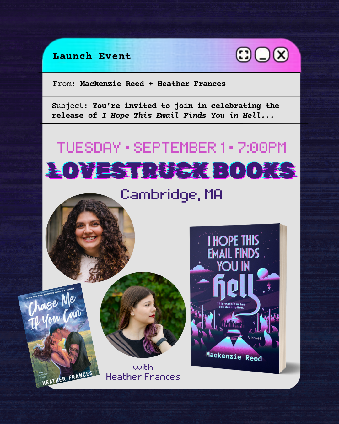 Lovestruck Books Launch Event for I Hope This Email Finds You in Hell