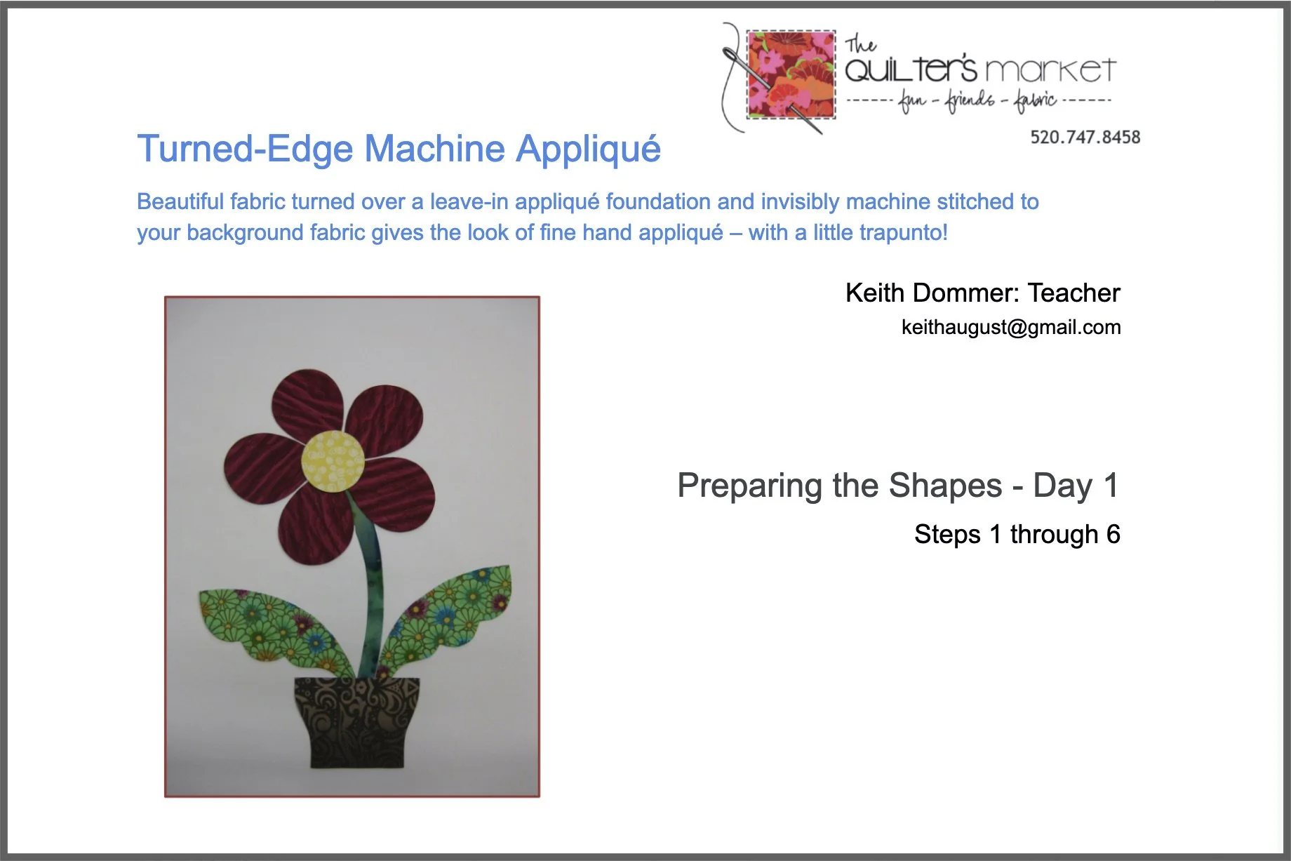 Turned-Edge Machine Applique Session One 