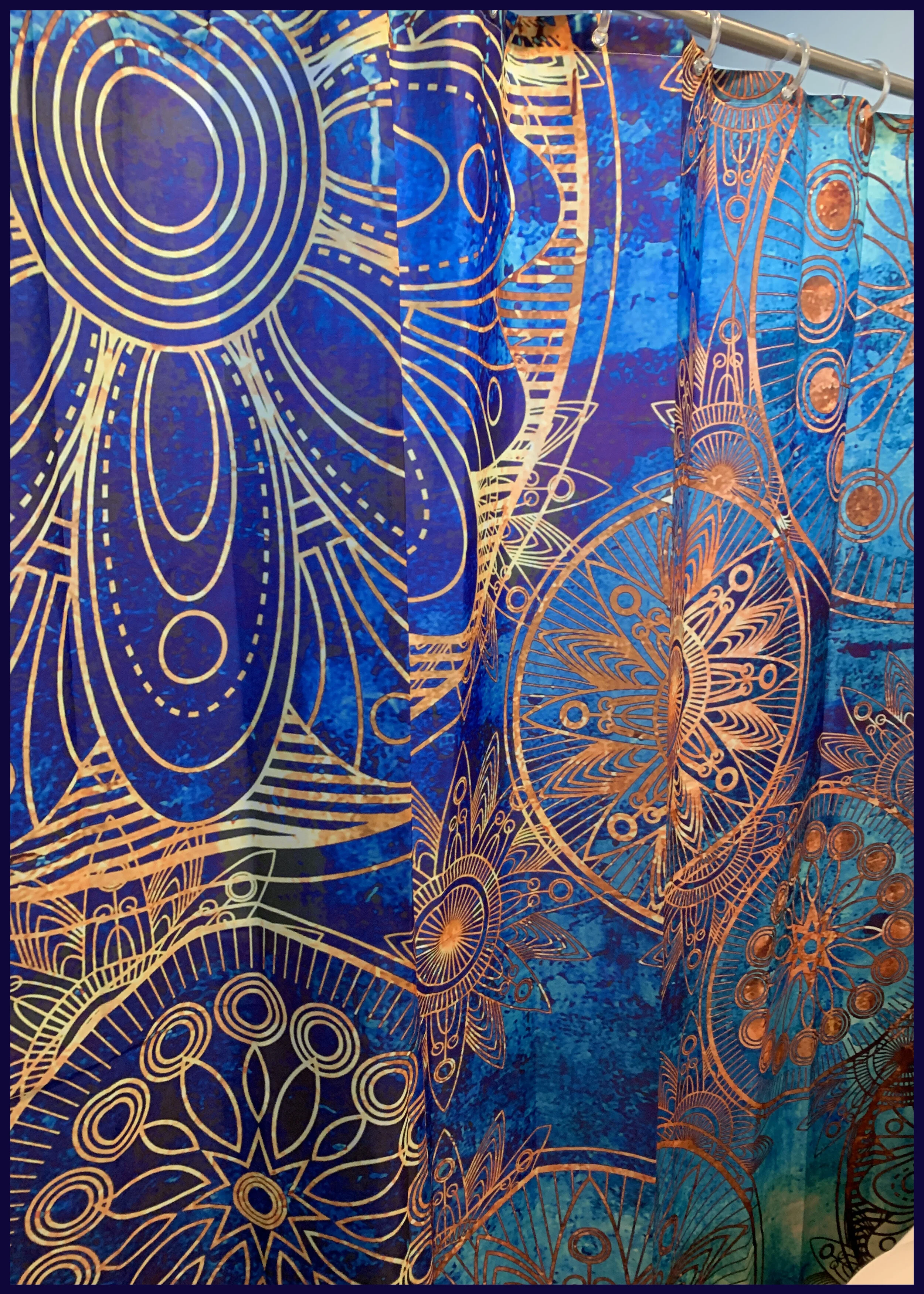 The shower curtain that inspired it all - more often I need to let myself just take a day, pick an image, and do some applique