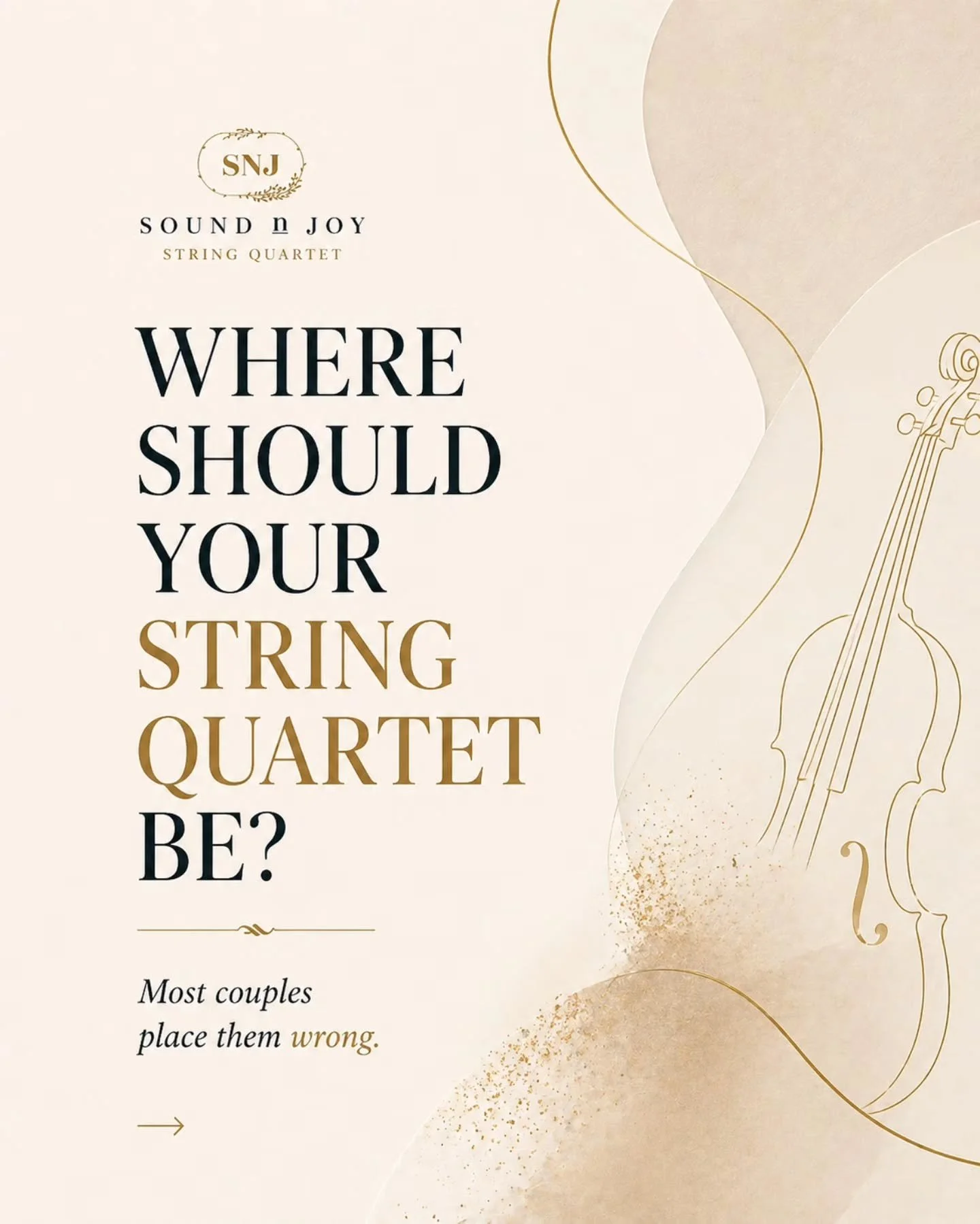 Most couples focus on the music selection&hellip;
but placement changes everything.

Where your string quartet stands affects not only the sound, but the entire wedding experience &mdash; how your guests hear, feel, and remember the moment.

For cere