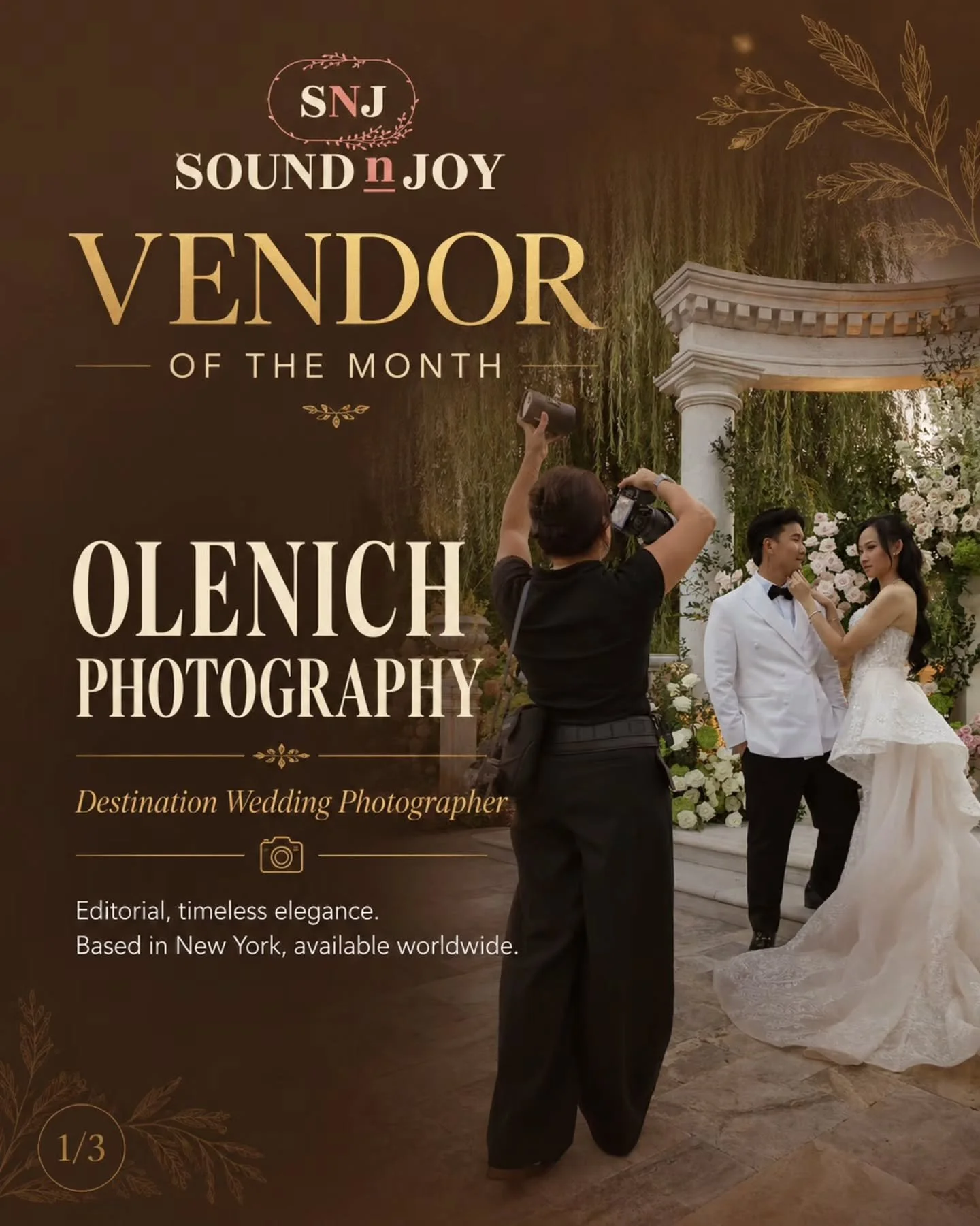 A beautiful wedding is never the work of just one vendor. ✨
Our Vendor of the Month: @olenich_photography

Her editorial eye and timeless elegance capture not just how a wedding looks, but how it feels.

Planning your wedding in NJ, NYC, or PA? Save 