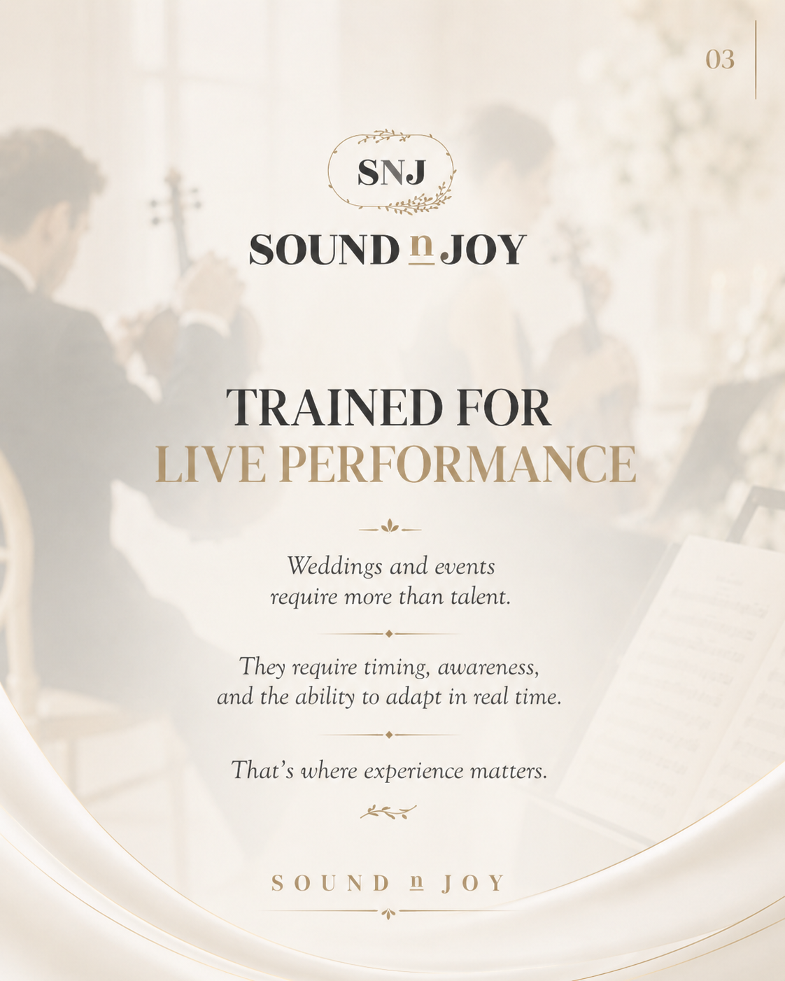 Wedding musicians NJ trained for live performance, ceremony timing, and real-time wedding adjustments.