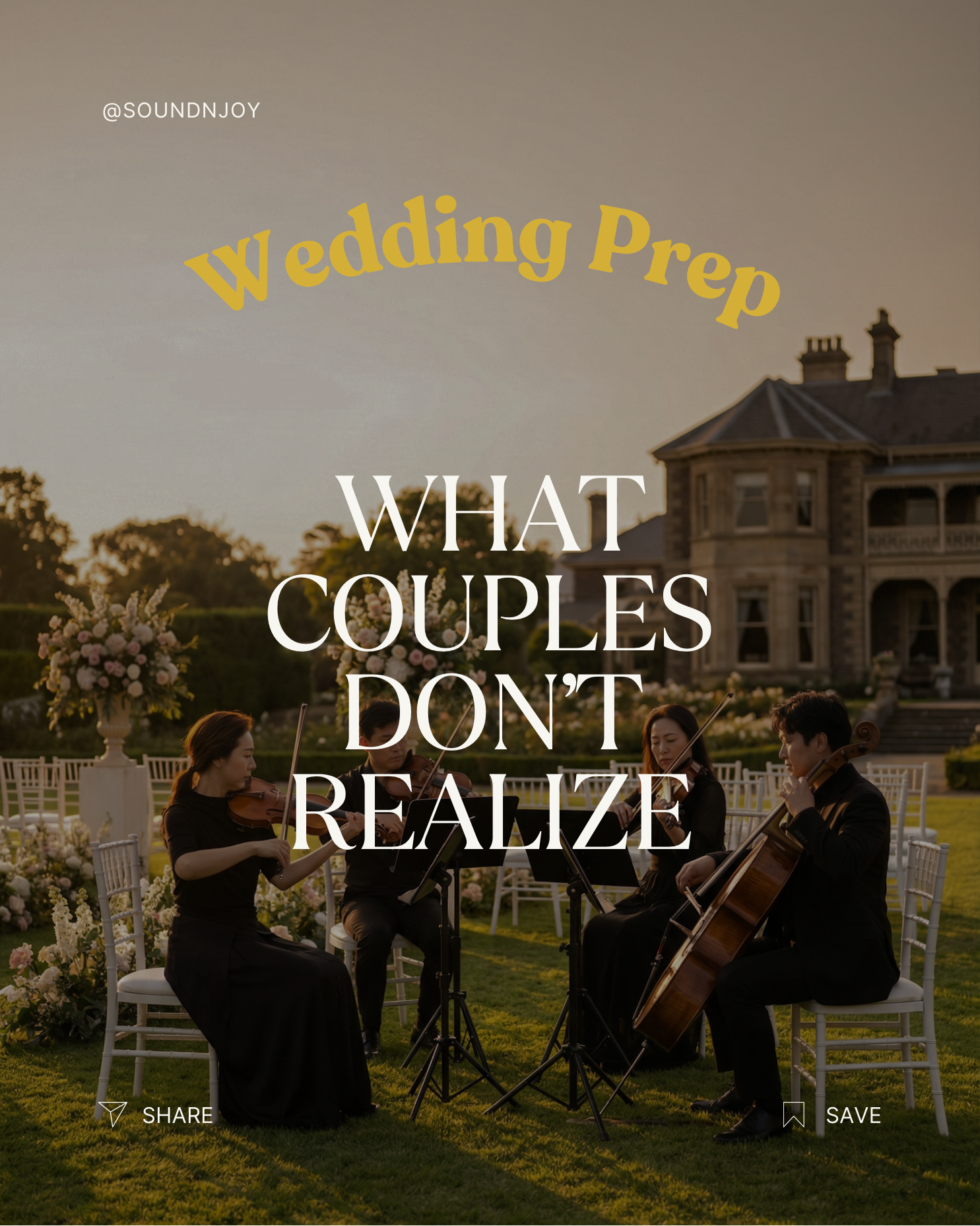 luxury string quartet NJ performing live wedding ceremony music outdoors