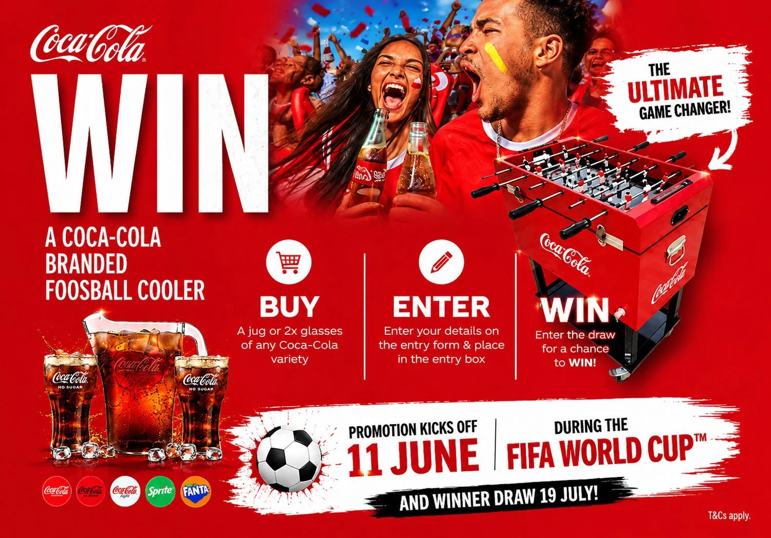 WIN A COCA-COLA BRANDED FOOSBALL COOLER!