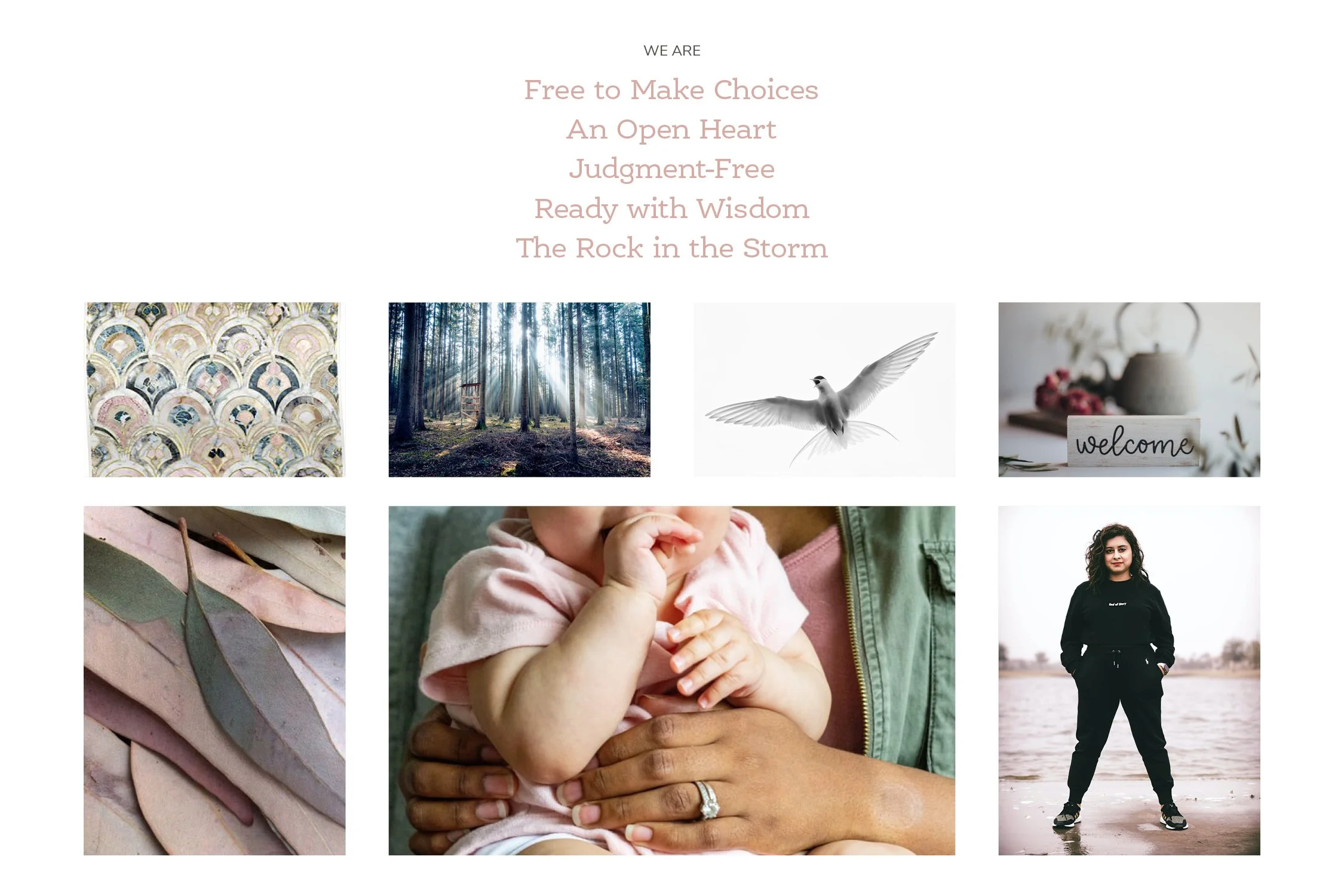 Brand Image Moodboard showing photography style and brand values.