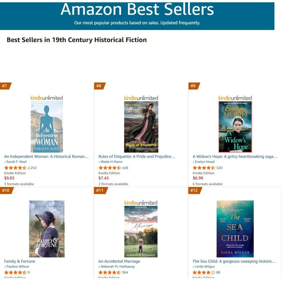 Imagine my surprise when I was browsing Amazon this morning to see Family &amp; Fortune number 10 in the 19th Century Historical Fiction Best Sellers. Total shock!!