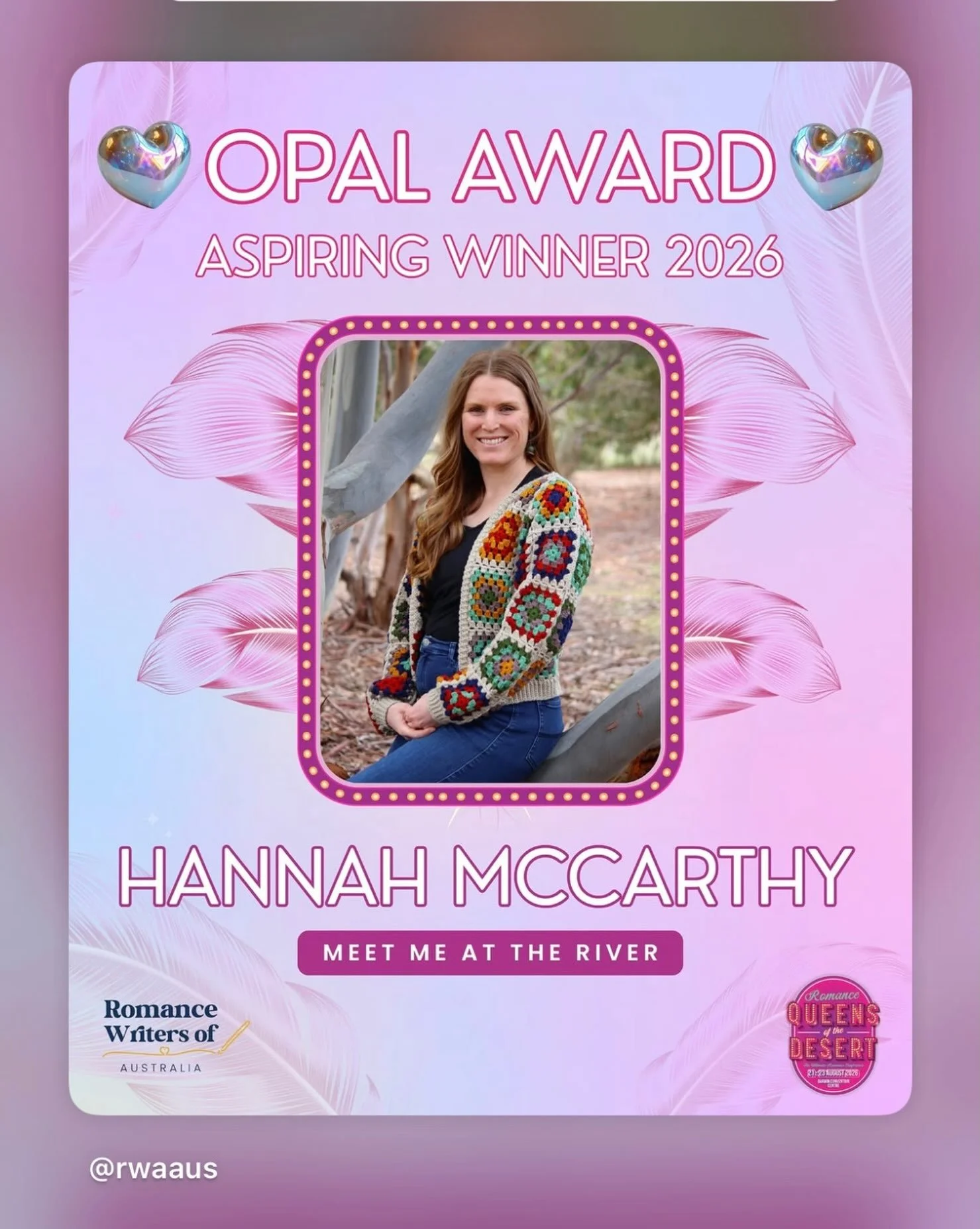 So excited for my smart, gorgeous niece. Congratulations Hannah. I am fortunate to be one of Hannah&rsquo;s early readers and Meet Me at the River is a wonderful story that needs to be published.