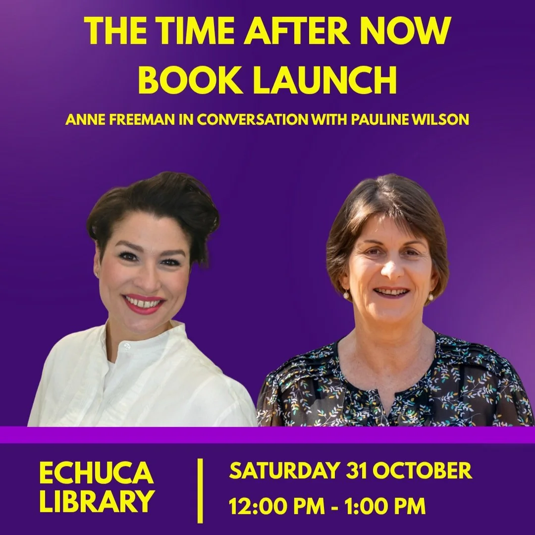 Another event this month! I am excited to be in conversation with @annefreemanwrites at the Echuca Library on October 31 at 12:00pm. Anne's books are all great, but this new one is special. Come along and hear all about it.