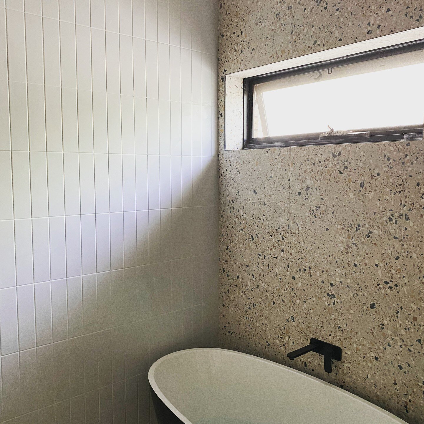 A Wednesday work in progress! Italian made terrazzo matched with @caromaaustralia fittings #newhome