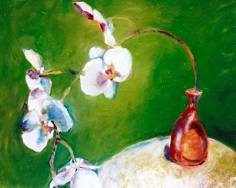Orchid Over Green, 24"x36", oil on canvas 
SOLD