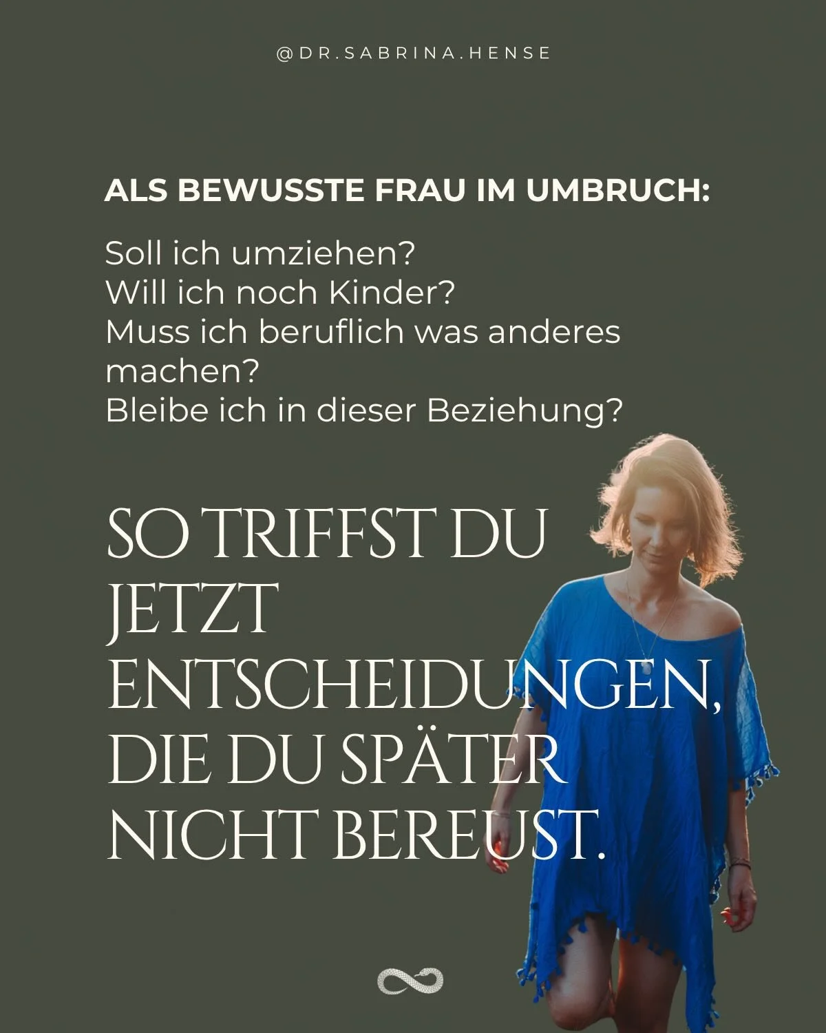 😶&zwj;🌫️ Was, wenn ich jetzt die falsche Entscheidung treffe?

Du bist selbst Coach, Yogalehrerin oder Mentorin und hast immer mehr das Gef&uuml;hl, dass dir die Zeit davon l&auml;uft, w&auml;hrend du dich im Kreis drehst und dein ganzes Leben infr