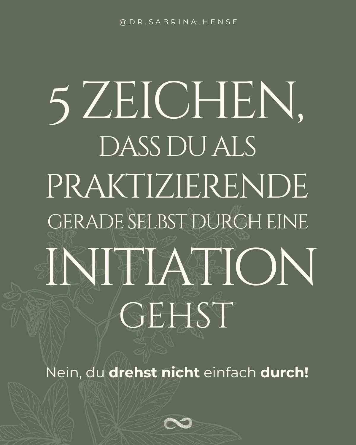 🤯 Krise oder Initiation? 

Eine Initiation ist ein &Uuml;bergang, der den Eintritt in eine neue Lebensphase markiert. 

🥀 Er symbolisiert das Sterben des alten Ichs und die Wiedergeburt in einer neuen Rolle🌹

W&auml;hrend in der New-Age-Spiri-Szen
